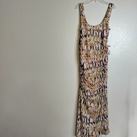 House Of Harlow 1960 Women’s Sleeveless Side Cutout Ruched Maxi Dress L - Picture 1 of 9